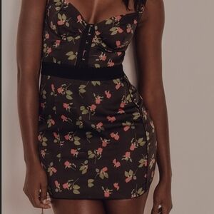 For Love And Lemons Black Floral Mini Dress